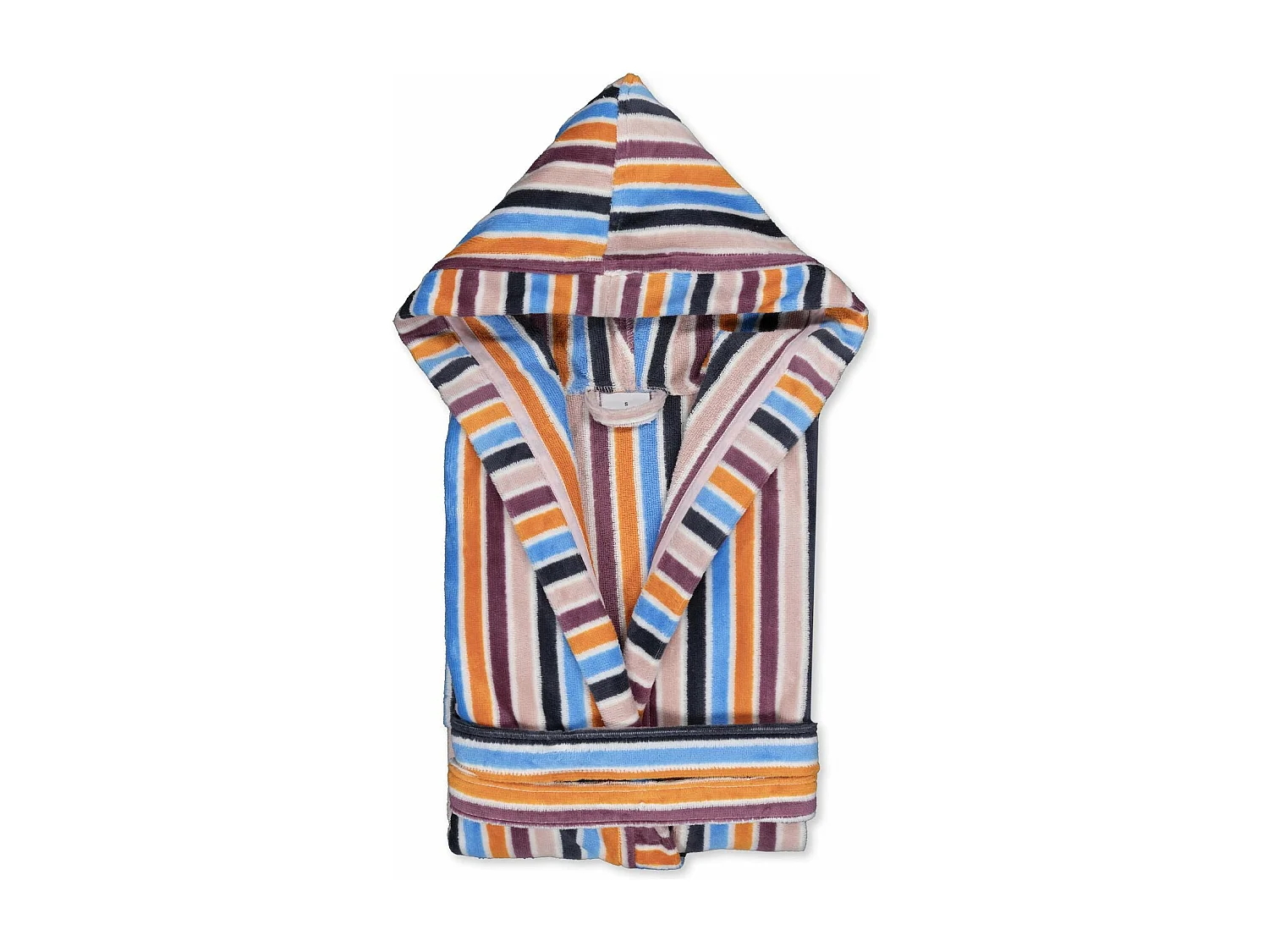 Boskimo Poliana - Albornoz Terciopelo 100% Algodón - A Rayas Negro - S