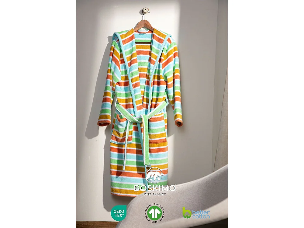 Boskimo Iris - Badjas van 100% katoenfluweel - S