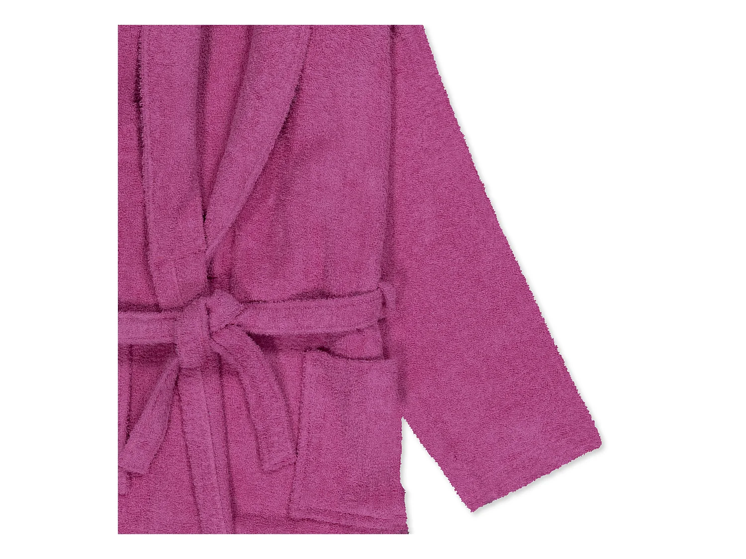Unisex-Bademantel – 100 % Baumwolle – Frottee-Bademantel – Zyklame – M