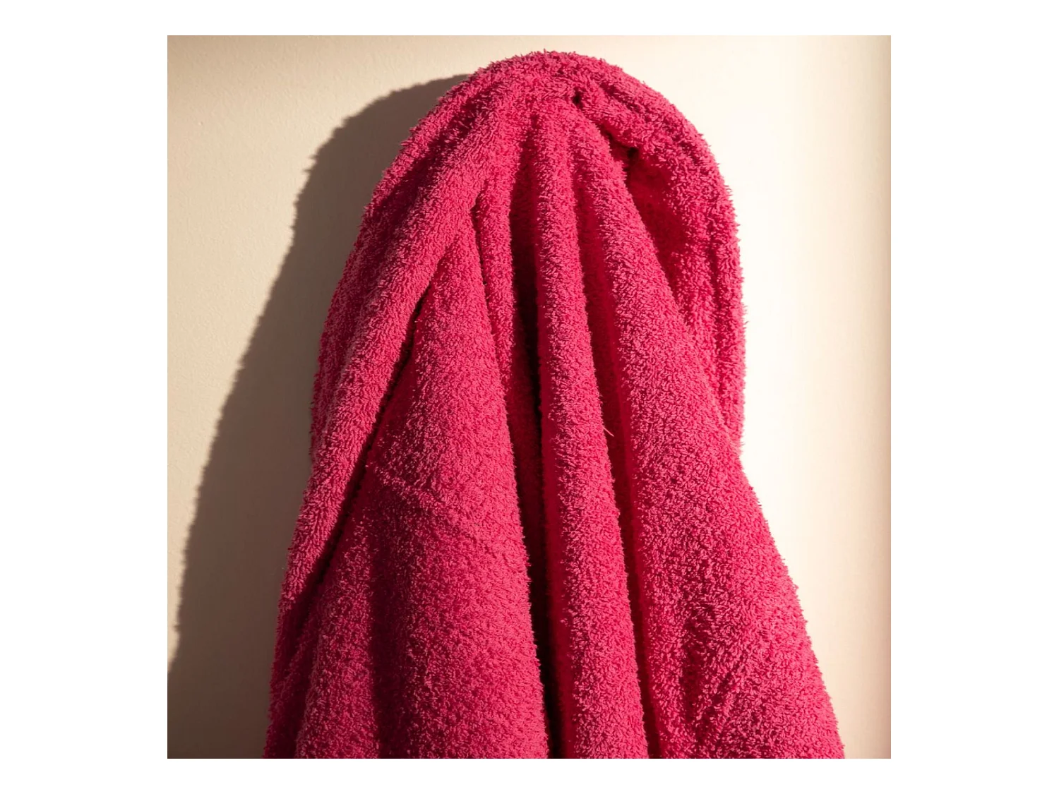 Unisex-Bademantel – 100 % Baumwolle – Frottee-Bademantel – Zyklame – M