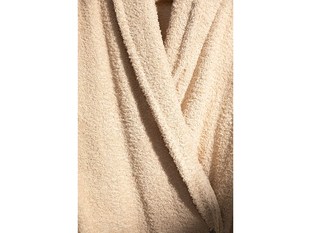Peignoir unisexe - 100% coton - Peignoir éponge - Beige - L