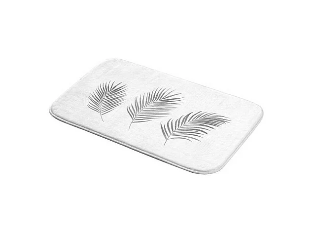 Tapis de Bain Imprimé "Orbella" 45x75cm Blanc & Argent