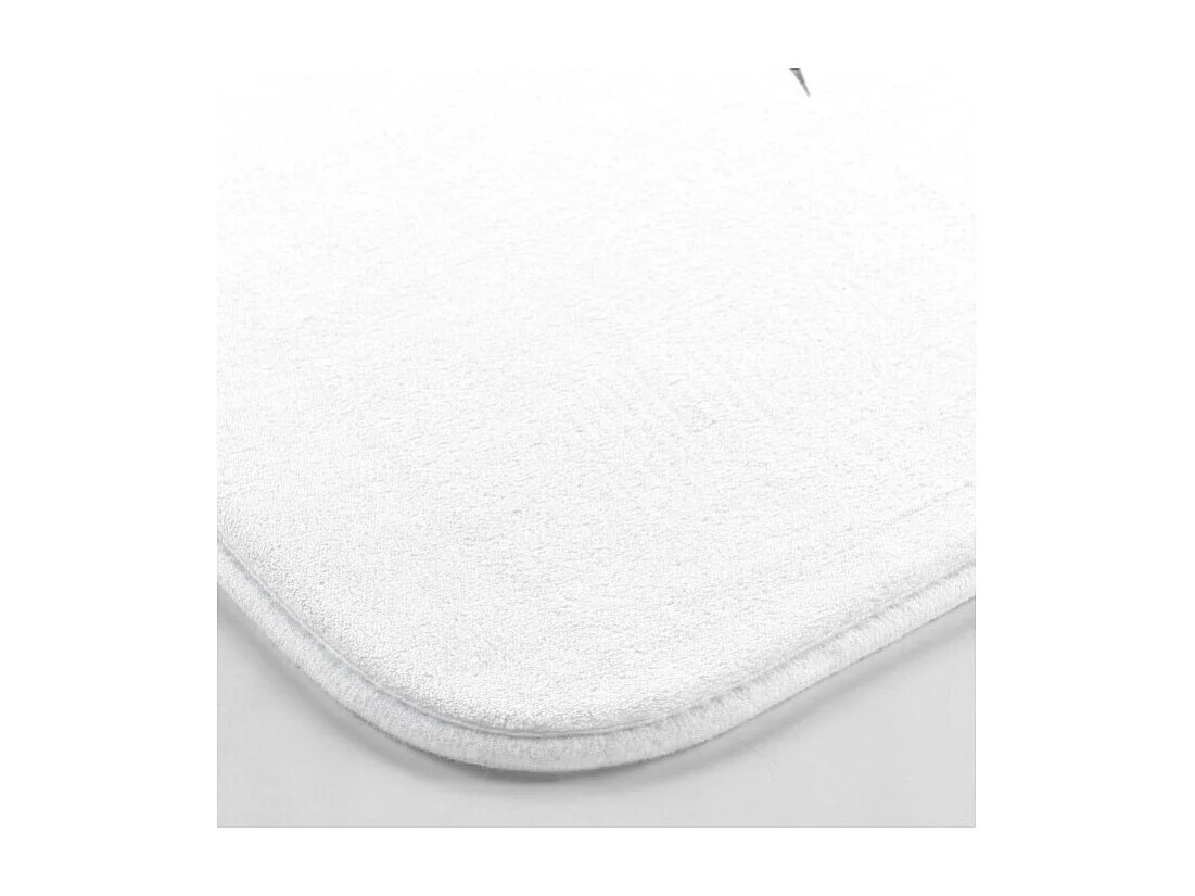 Tapis de Bain Imprimé "Orbella" 45x75cm Blanc & Argent
