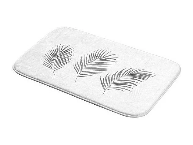 Tapis de Bain Imprimé "Orbella" 45x75cm Blanc & Argent