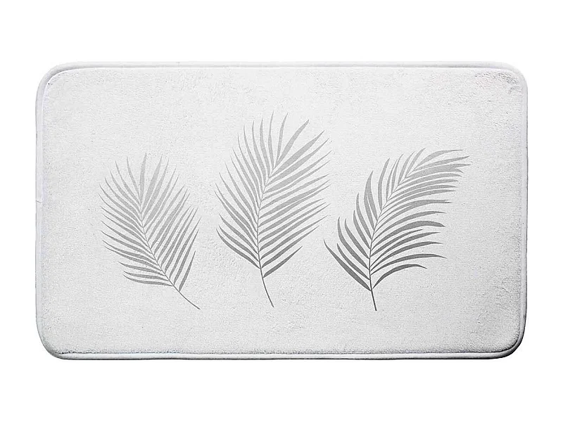 Tapis de Bain Imprimé "Orbella" 45x75cm Blanc & Argent