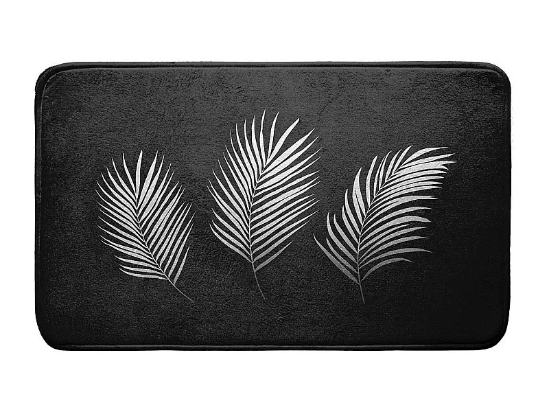 Tapis de Bain Imprimé "Orbella" 45x75cm Noir & Argent