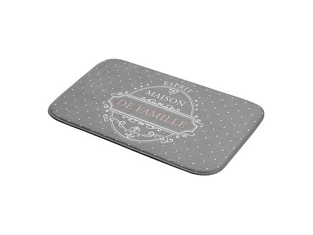 Tapis de Bain "Maison de Famille" 45x75cm Gris