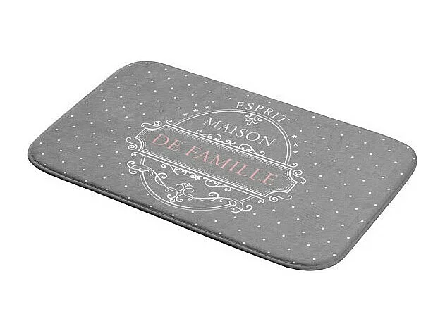 Tapis de Bain "Maison de Famille" 45x75cm Gris