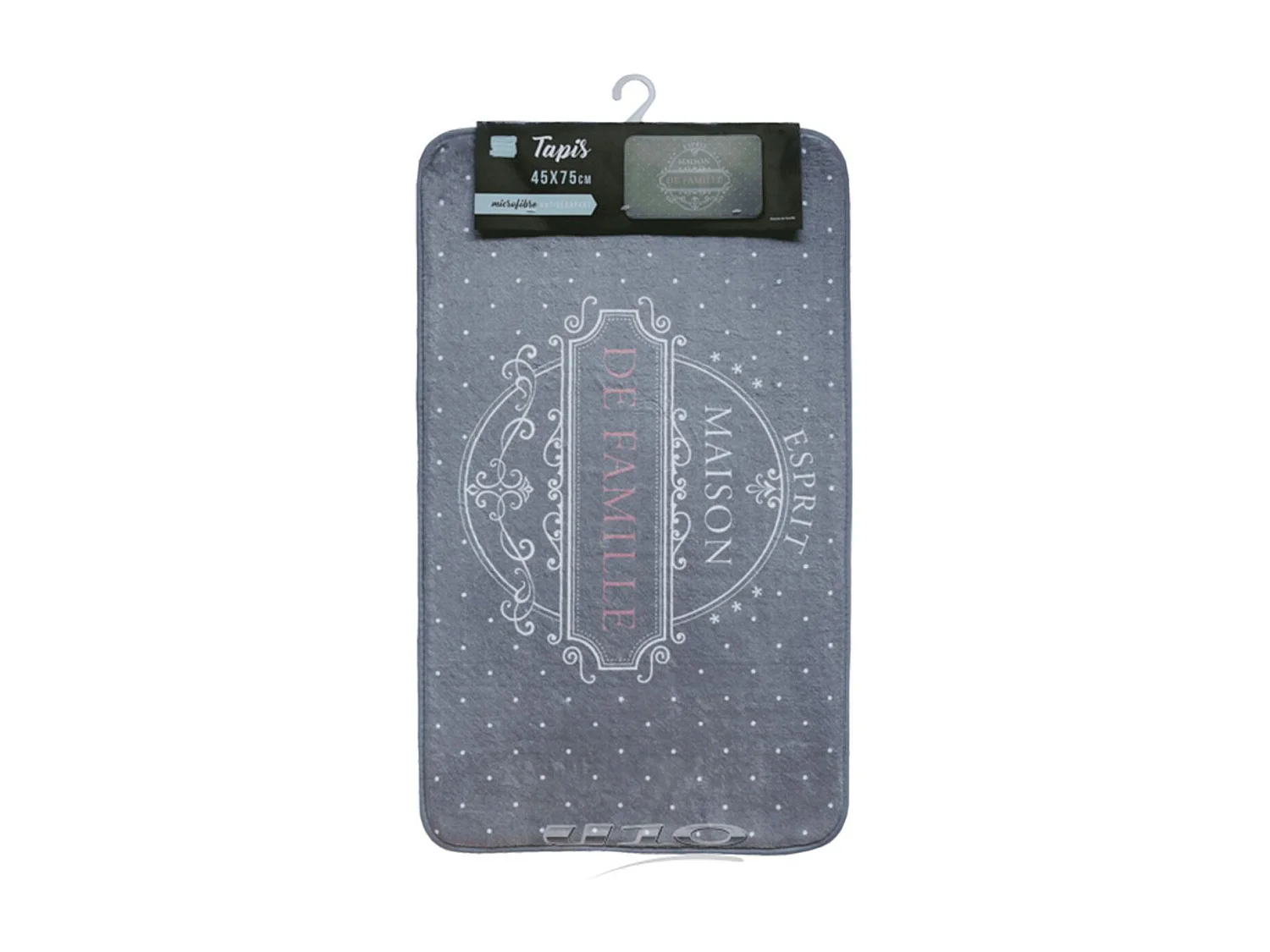 Tapis de Bain "Maison de Famille" 45x75cm Gris