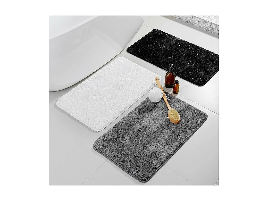 Tapis de Bain Microfibre "Métallisé" 45x75cm Gris