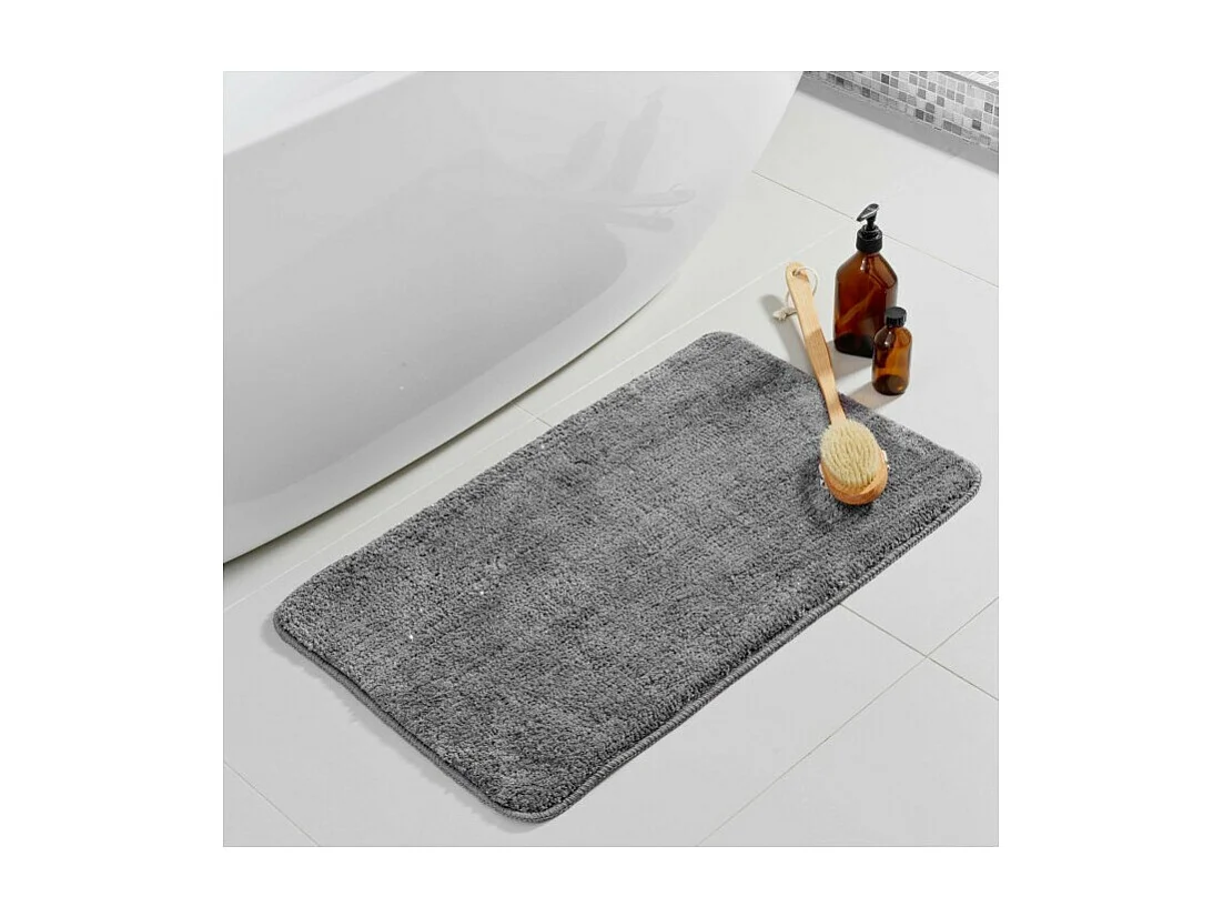 Tapis de Bain Microfibre "Métallisé" 45x75cm Gris