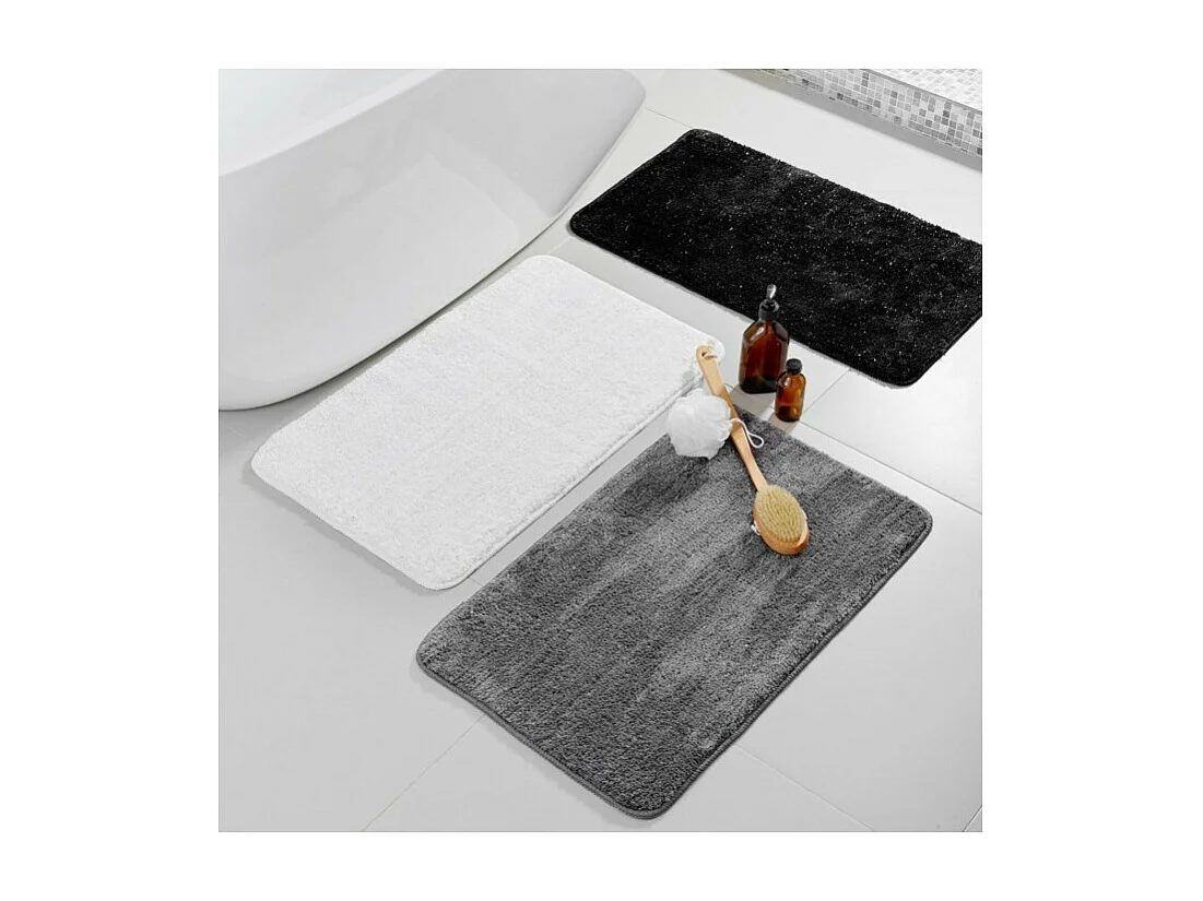 Tapis de Bain Microfibre "Métallisé" 45x75cm Gris