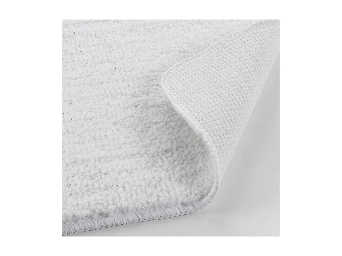 Tapis de Bain Microfibre "Métallisé" 45x75cm Blanc
