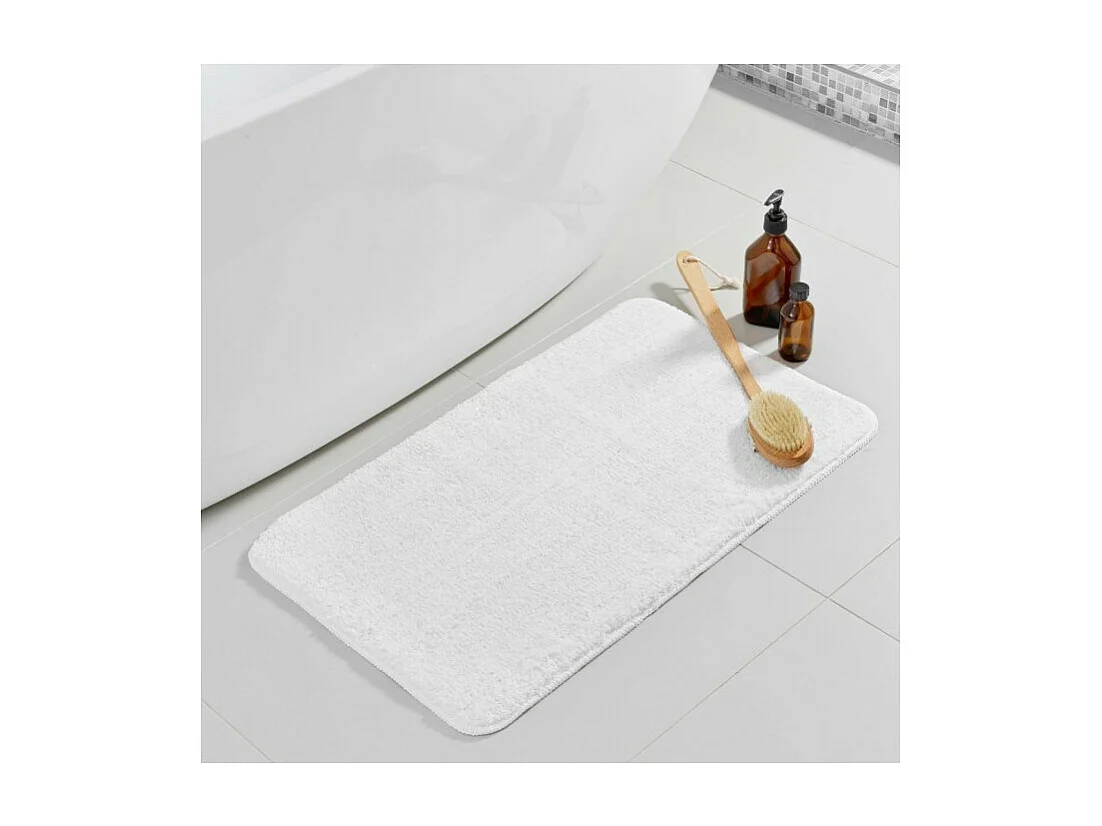 Tapis de Bain Microfibre "Métallisé" 45x75cm Blanc