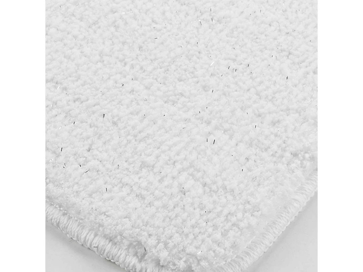 Tapis de Bain Microfibre "Métallisé" 45x75cm Blanc