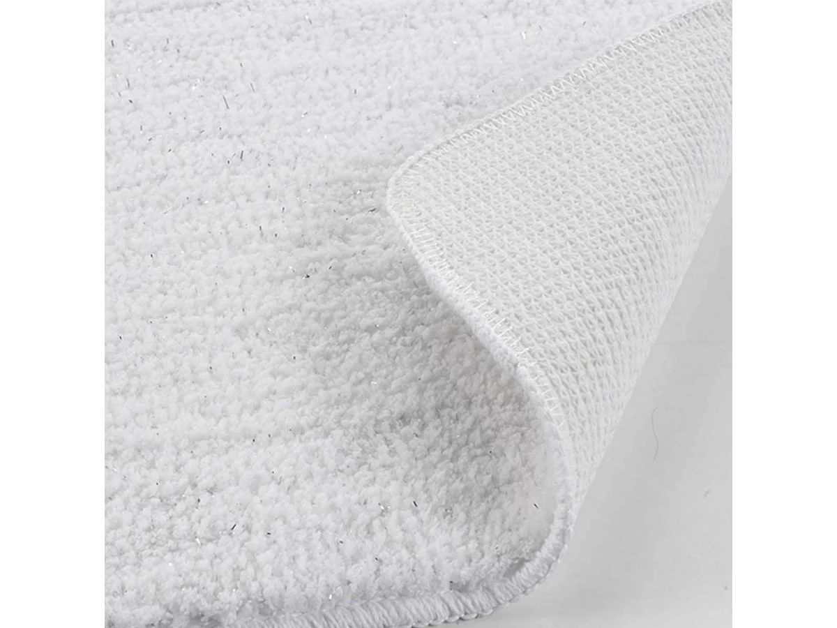 Tapis de Bain Microfibre "Métallisé" 45x75cm Blanc
