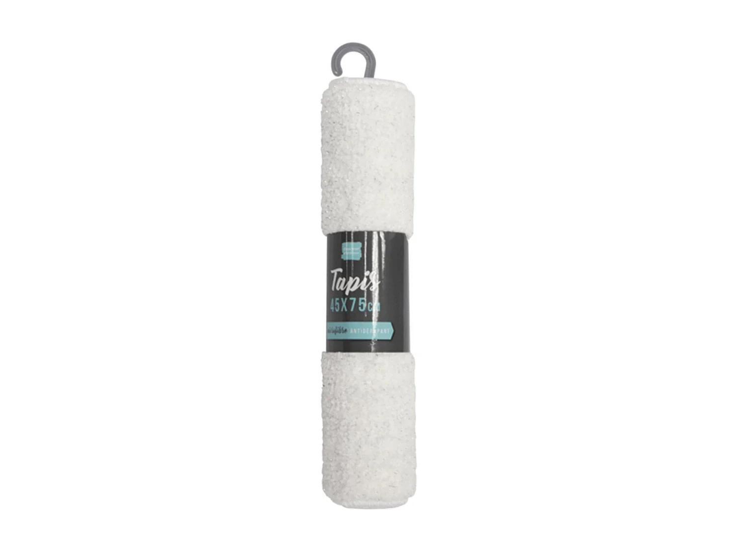 Tapis de Bain Microfibre "Métallisé" 45x75cm Blanc
