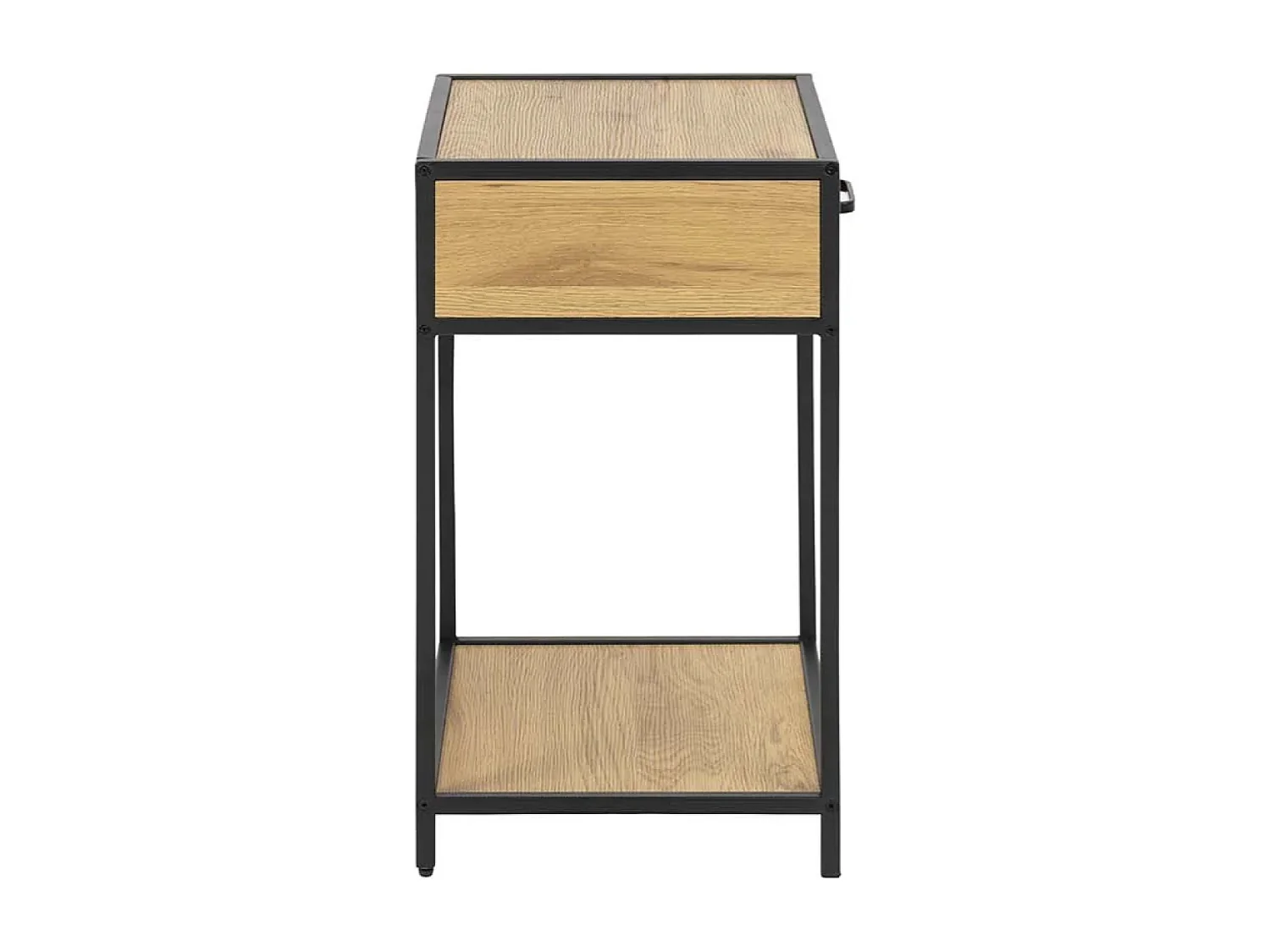 Lot de 2 tables de chevet avec tiroir bois et métal Factory