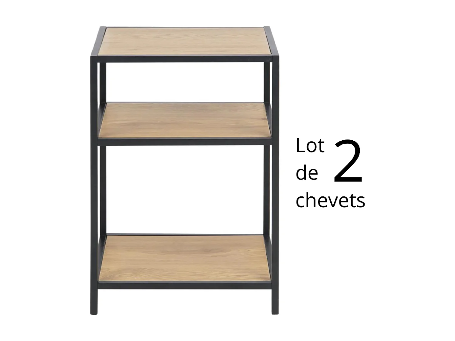 Tables de chevet design bois et métal Lot de 2 Factory