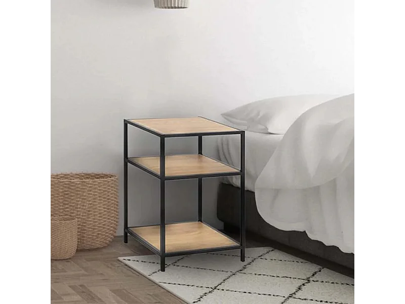 Tables de chevet design bois et métal Lot de 2 Factory