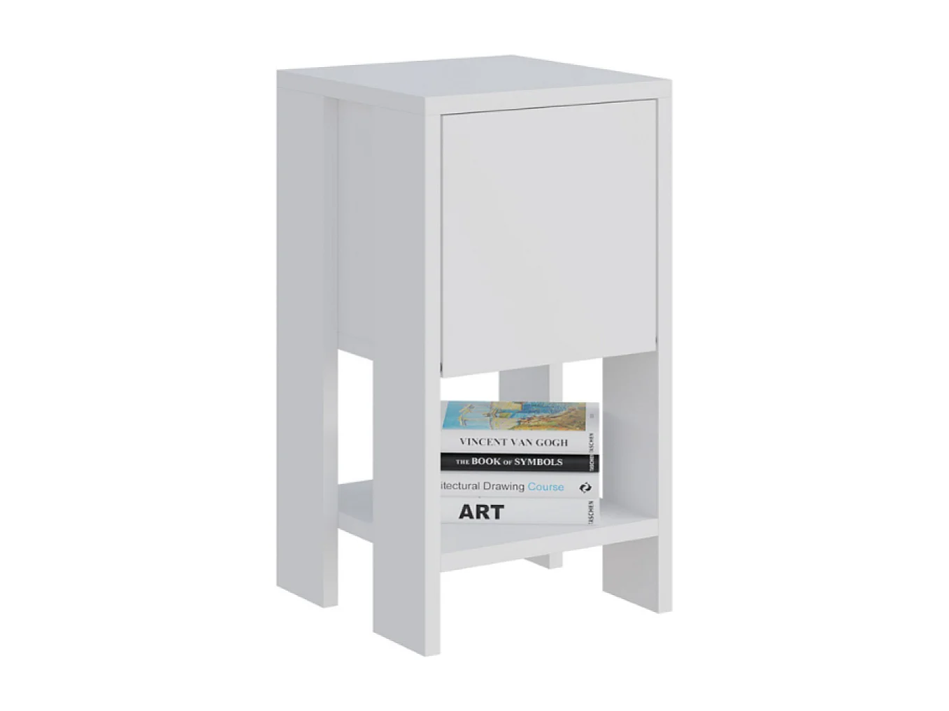 Mueble recibidor blanco con almacenaje y perchero INGA