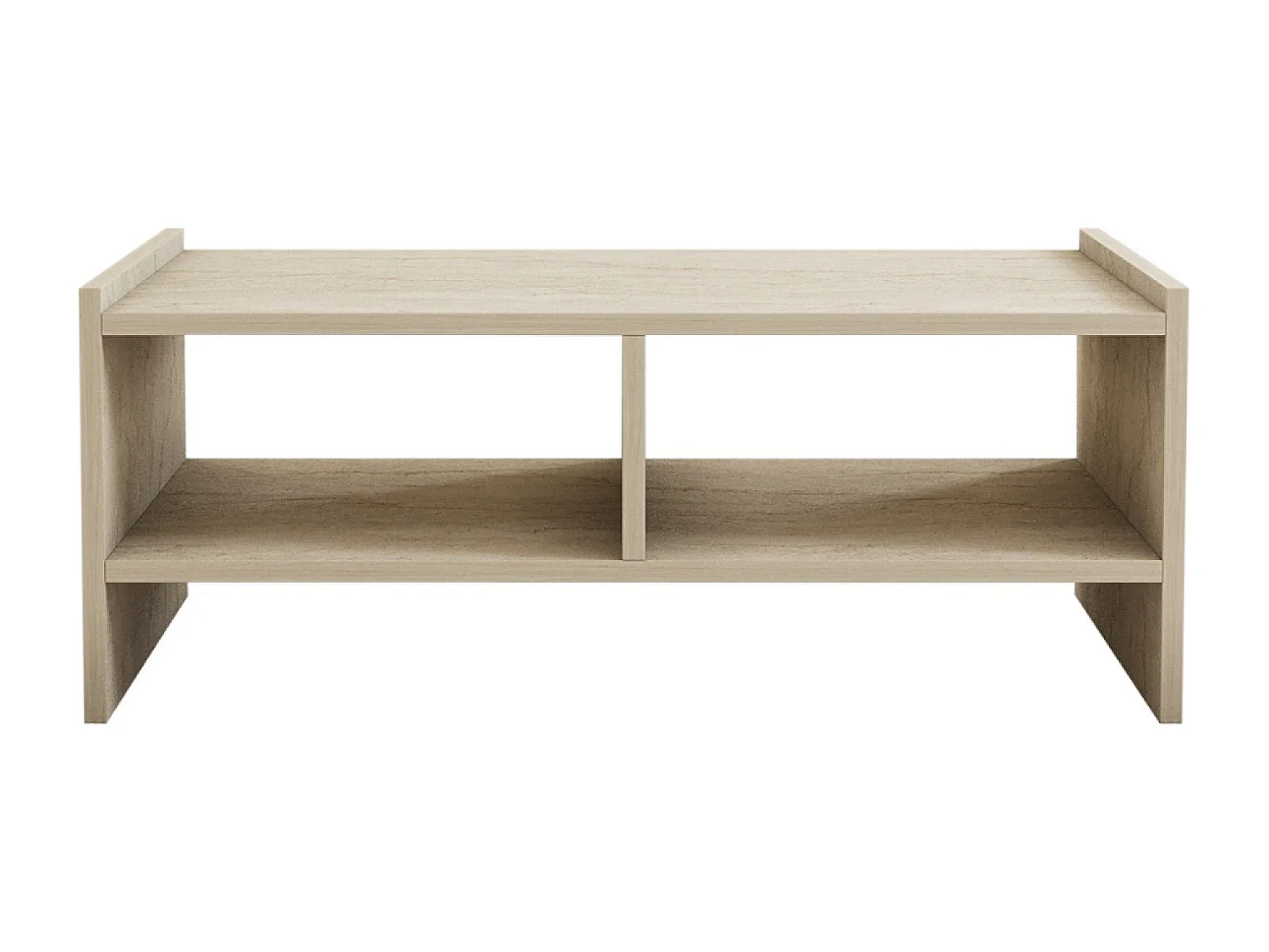 Table basse en bois effet pierre - 2 niches ALBIN