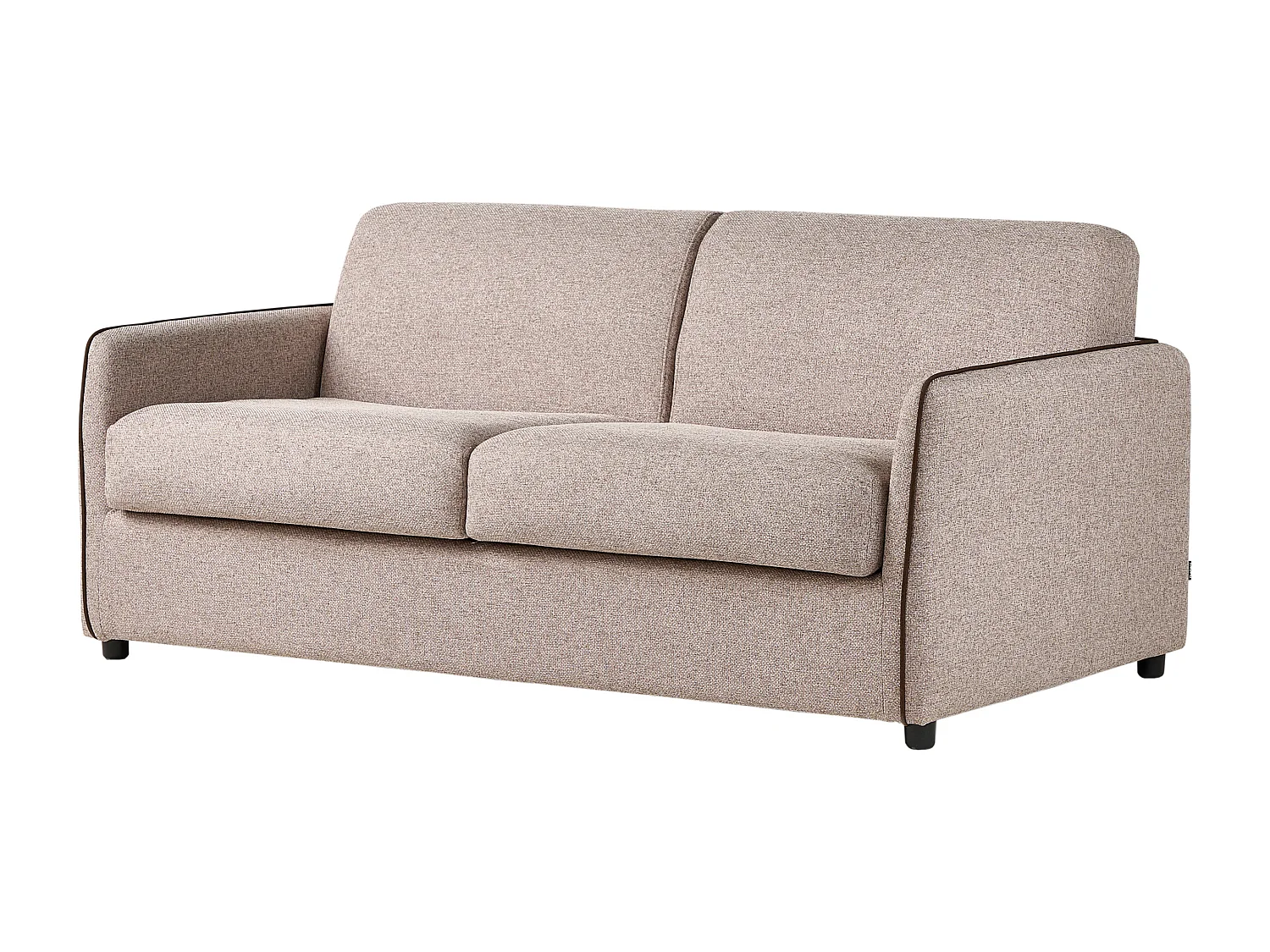 2-Sitzer Schlafsofa Stoffbezug helles Braun Lattenrost Matratze 142x188 cm Ishoj