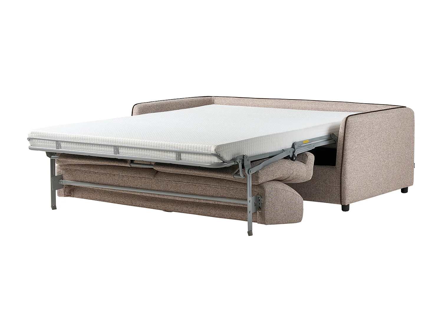 2-Sitzer Schlafsofa Stoffbezug helles Braun Lattenrost Matratze 142x188 cm Ishoj