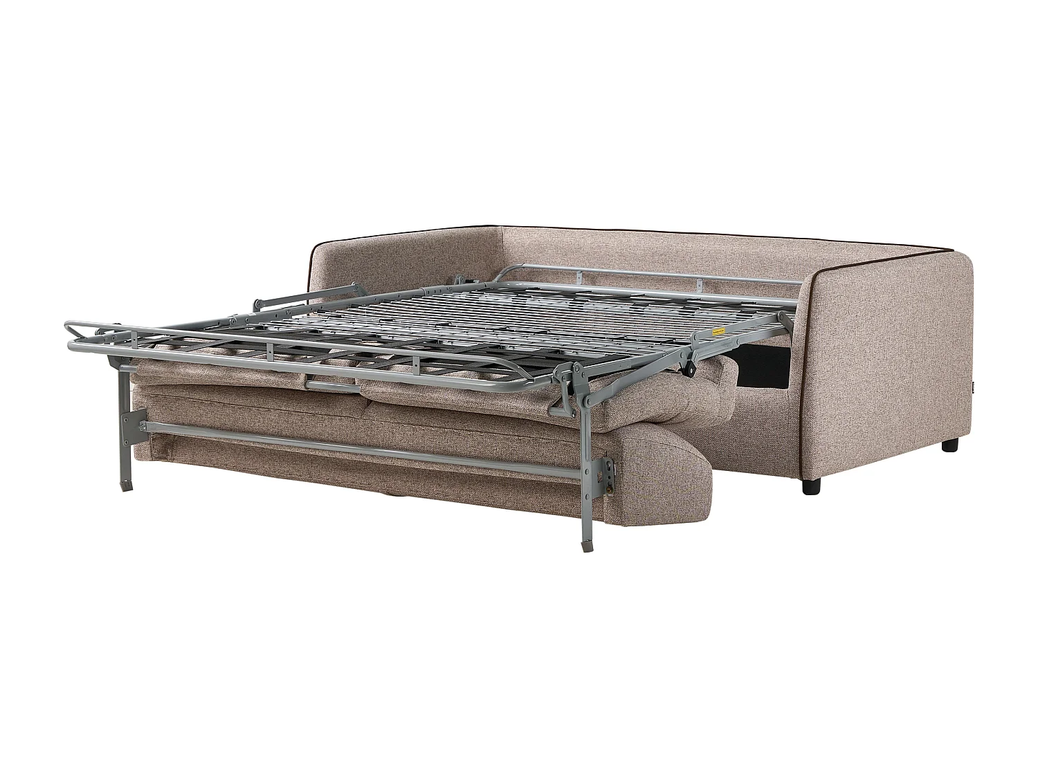 2-Sitzer Schlafsofa Stoffbezug helles Braun Lattenrost Matratze 142x188 cm Ishoj