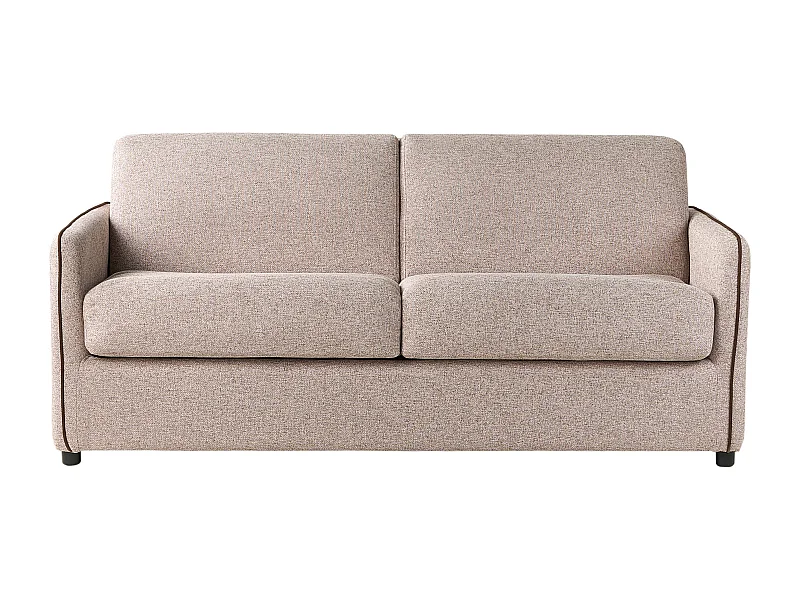 2-Sitzer Schlafsofa Stoffbezug helles Braun Lattenrost Matratze 142x188 cm Ishoj
