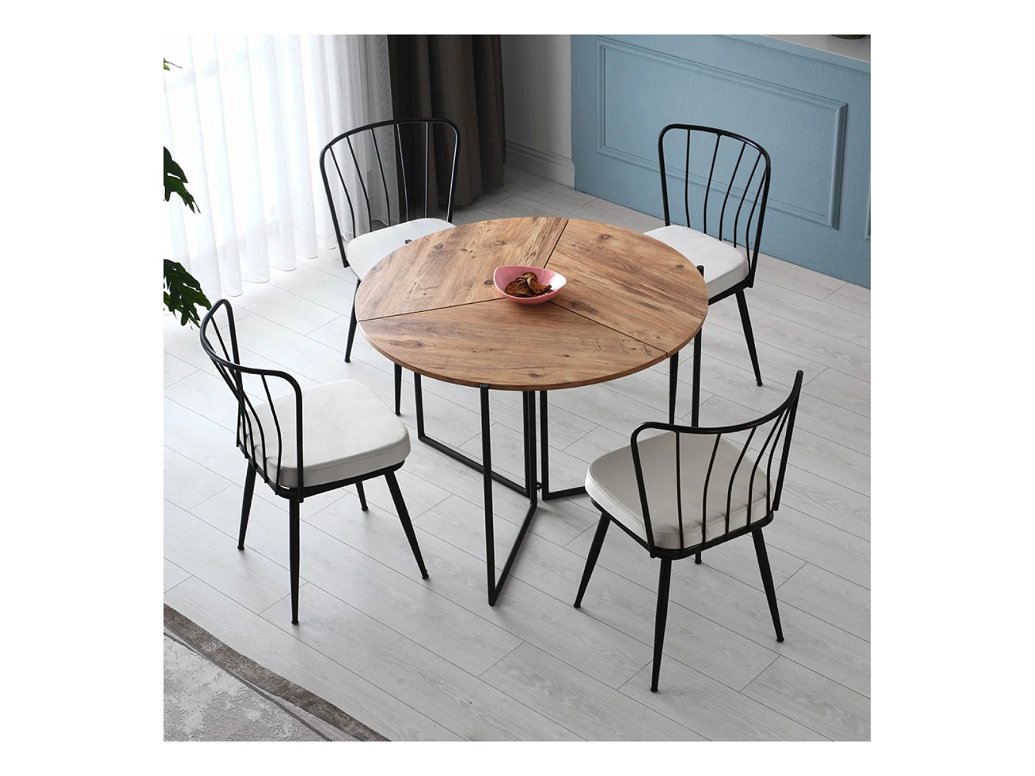 Table de salle à manger pliable couleur chêne BRONIE