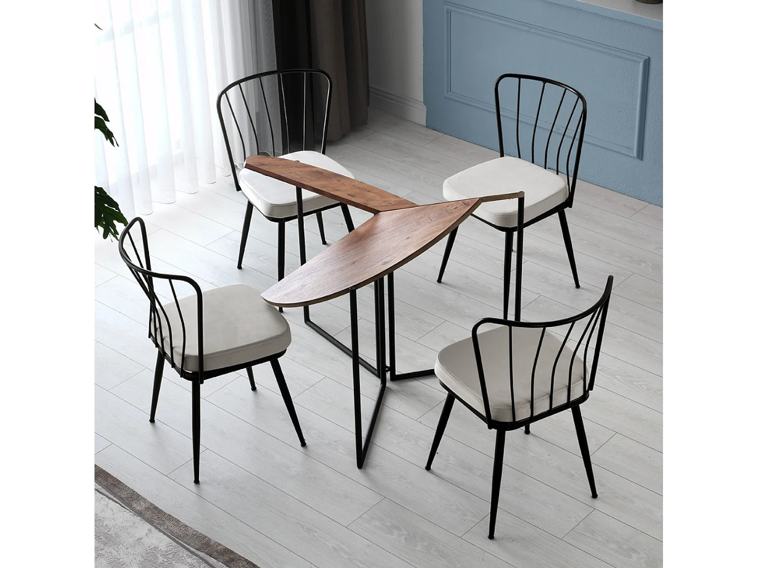 Table de salle à manger pliable couleur chêne BRONIE