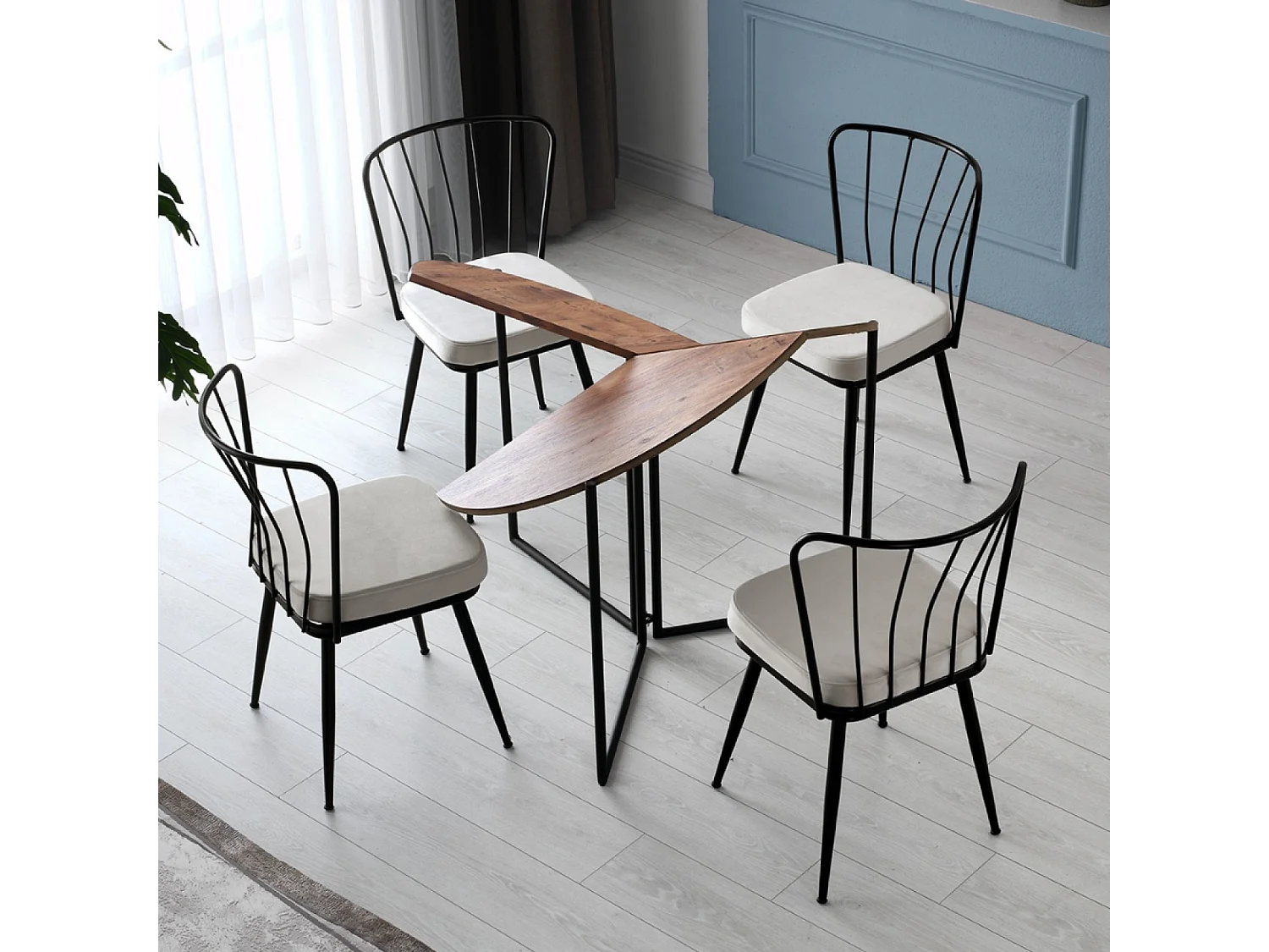 Table de salle à manger pliable couleur bois BRONIE