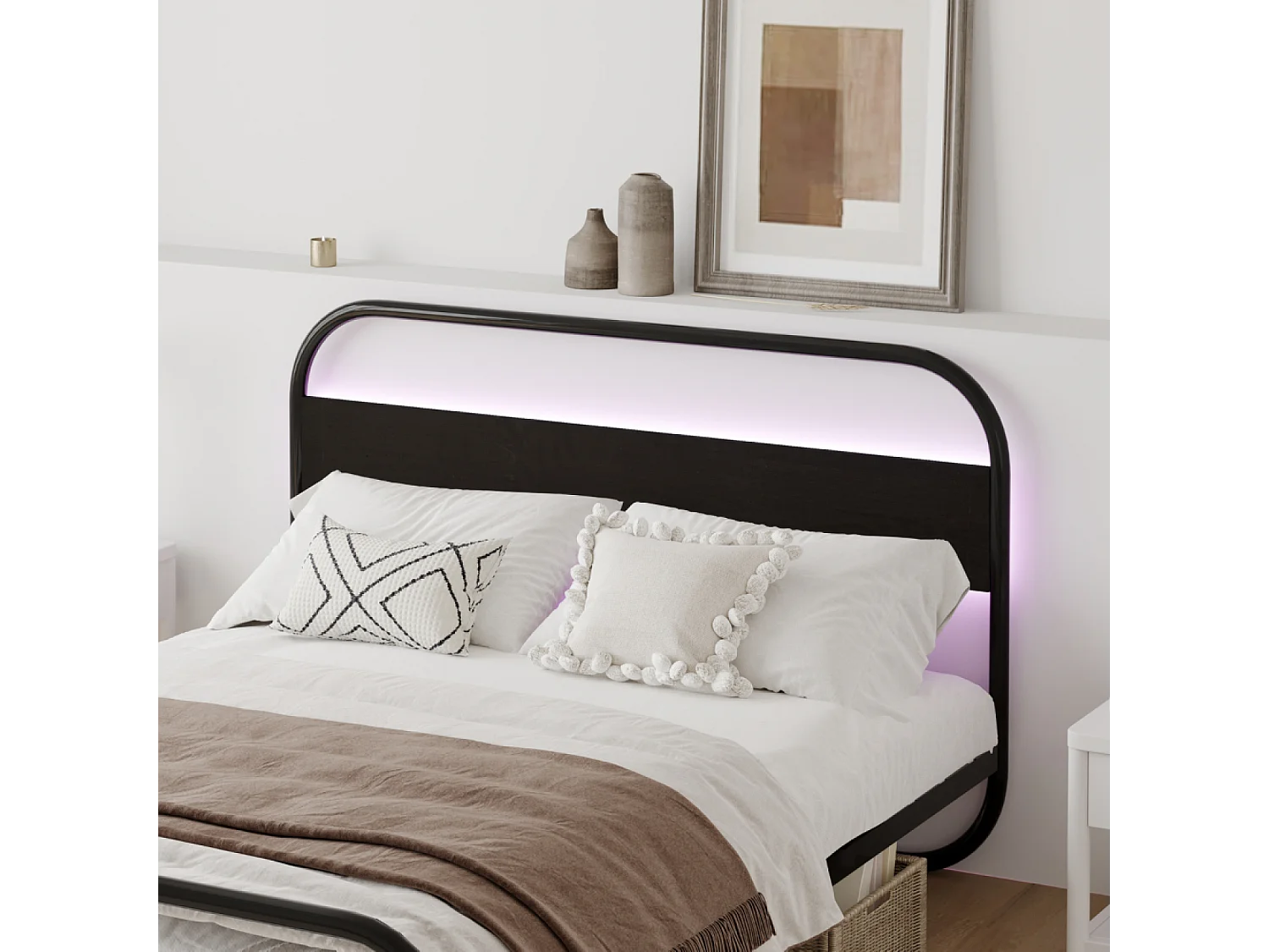 Cama metálica LED 160 cm LEED
