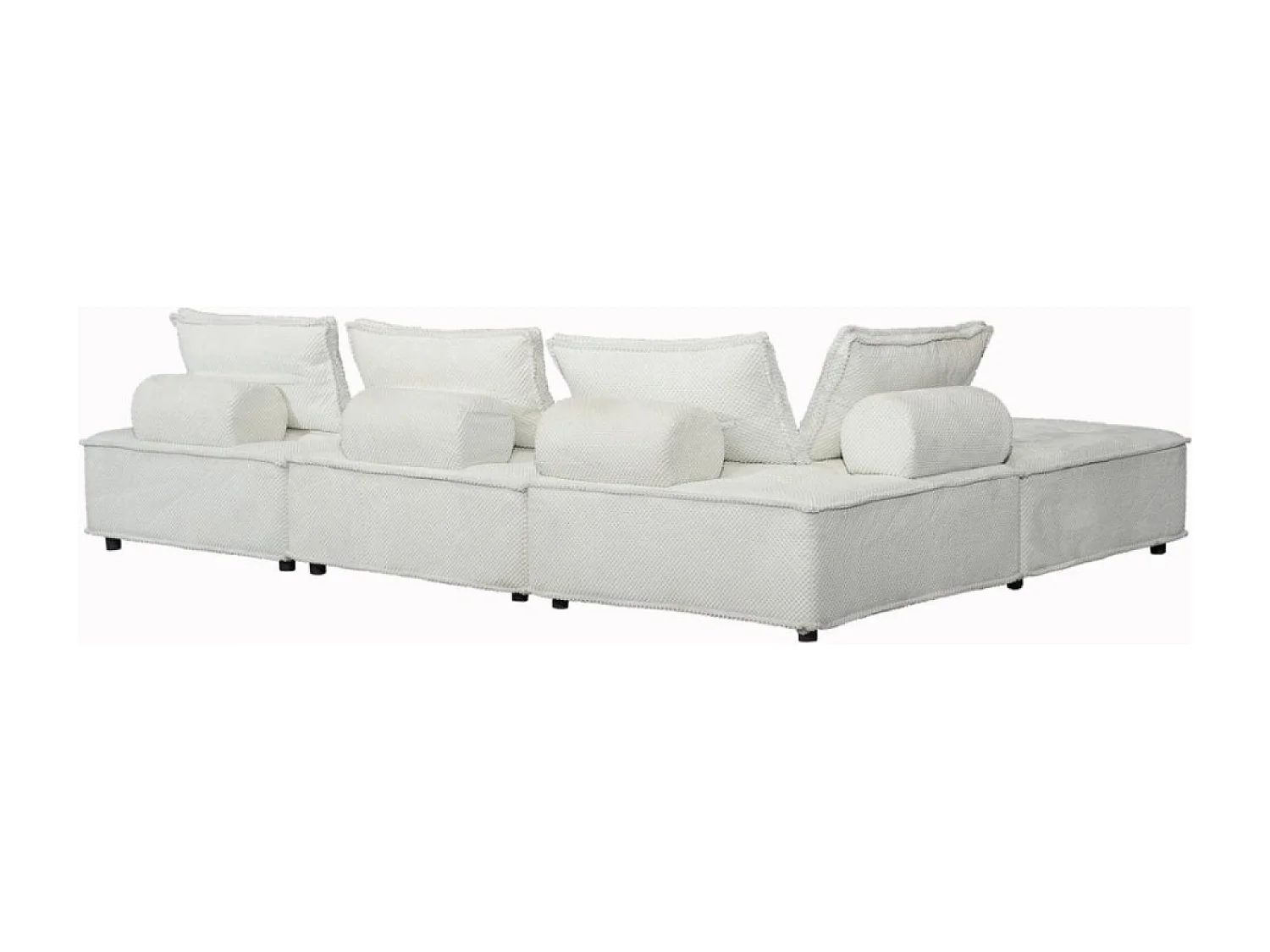 Hoekbank met 4 zitplaatsen in wit fluweel STAVA