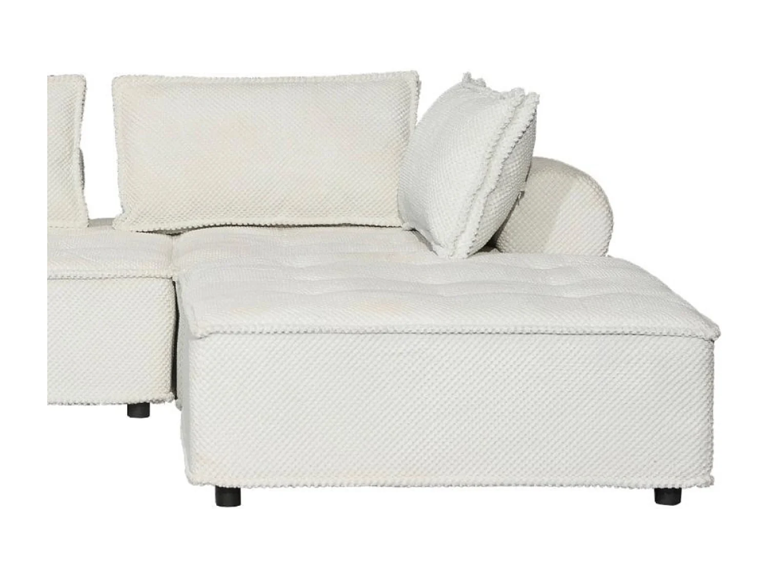 Hoekbank met 4 zitplaatsen in wit fluweel STAVA