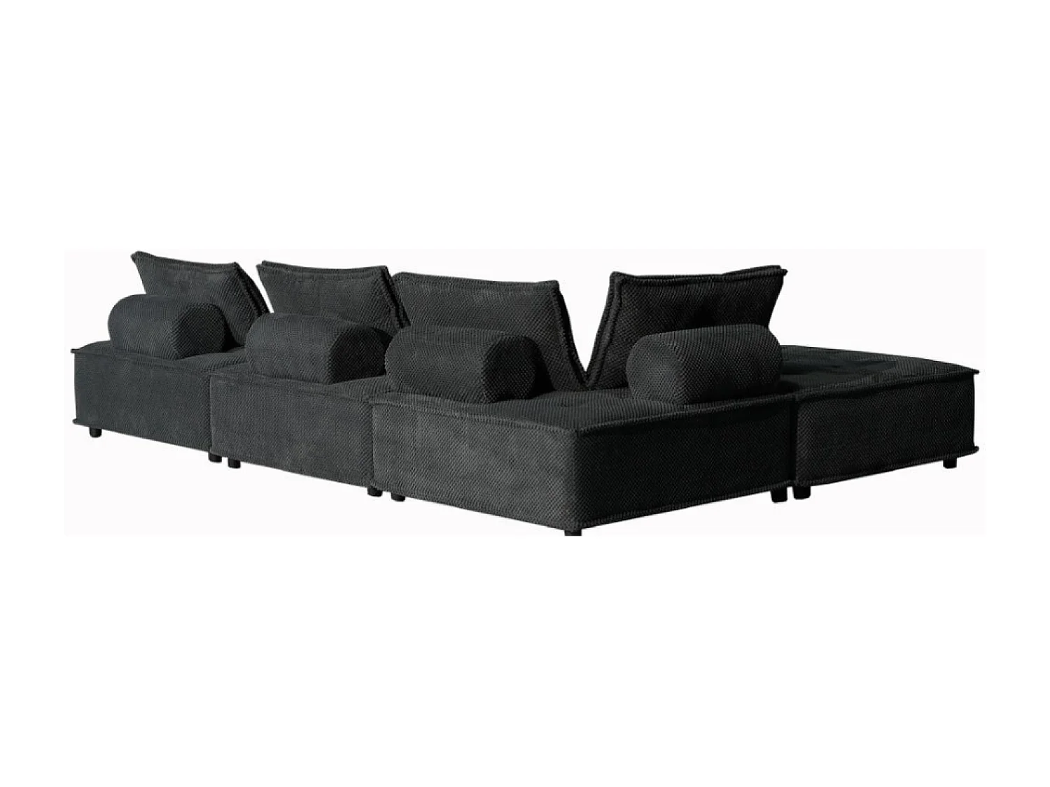 Canapé d'angle 4 places gris foncé STAVA