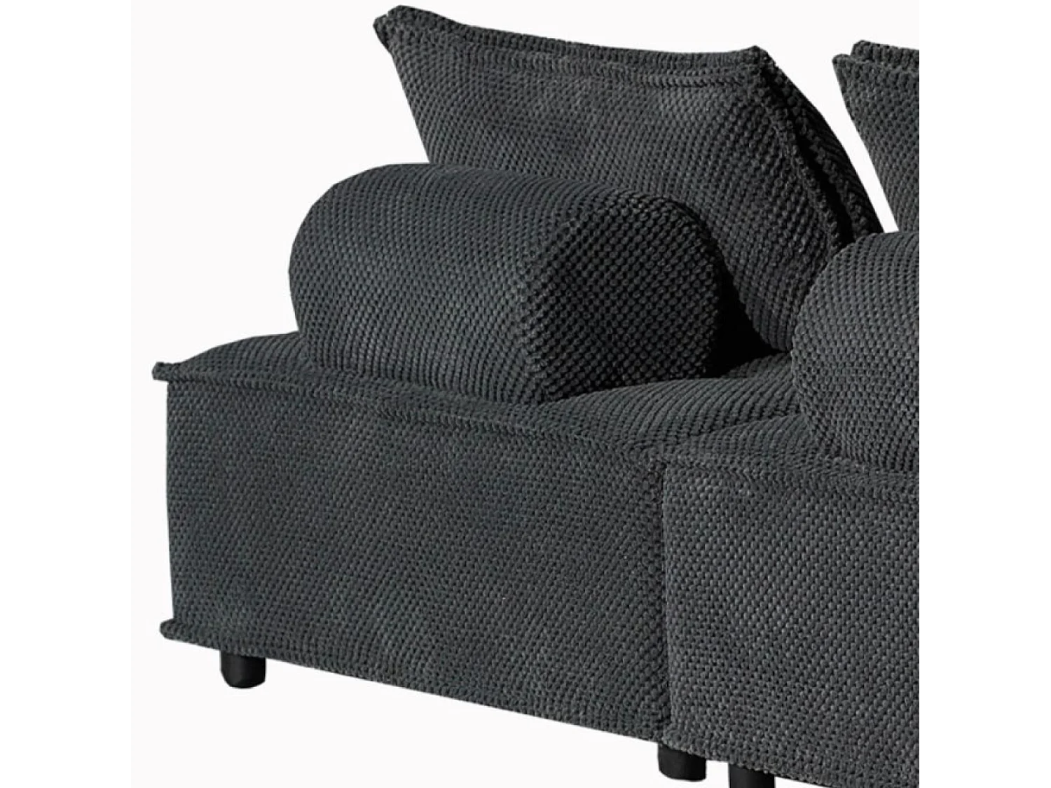 Canapé d'angle 4 places gris foncé STAVA