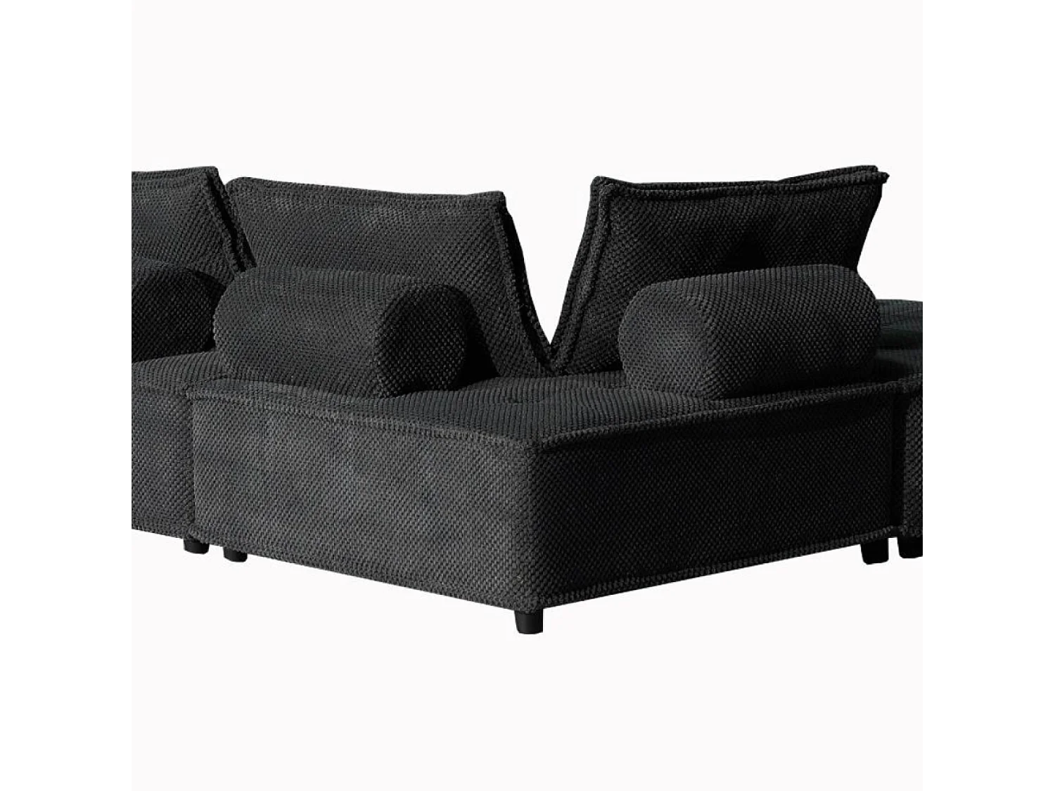 Canapé d'angle 4 places gris foncé STAVA