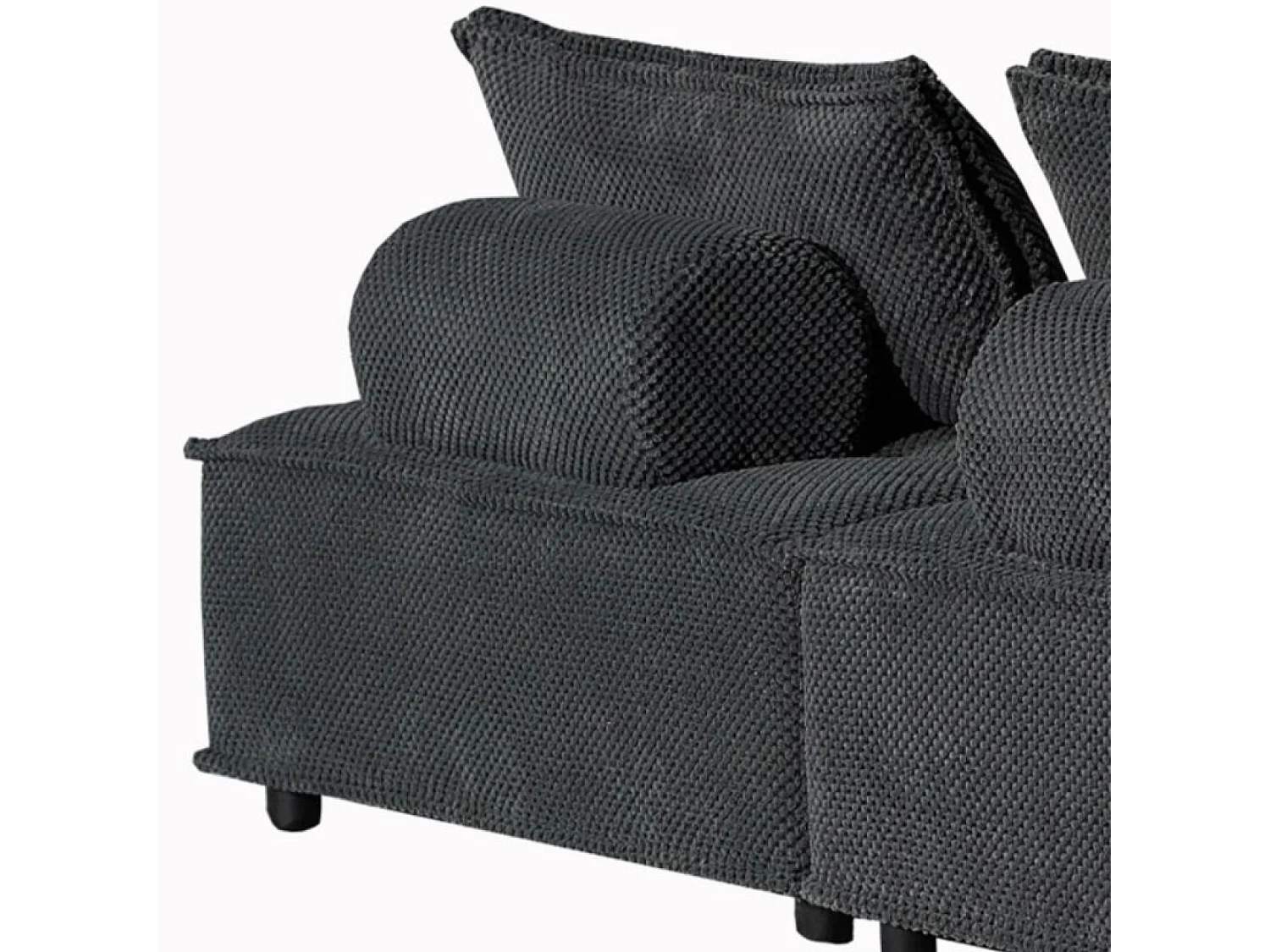 Hoekbank met 4 zitplaatsen in donkergrijs fluweel - Comfort en elegantie voor uw woonkamer