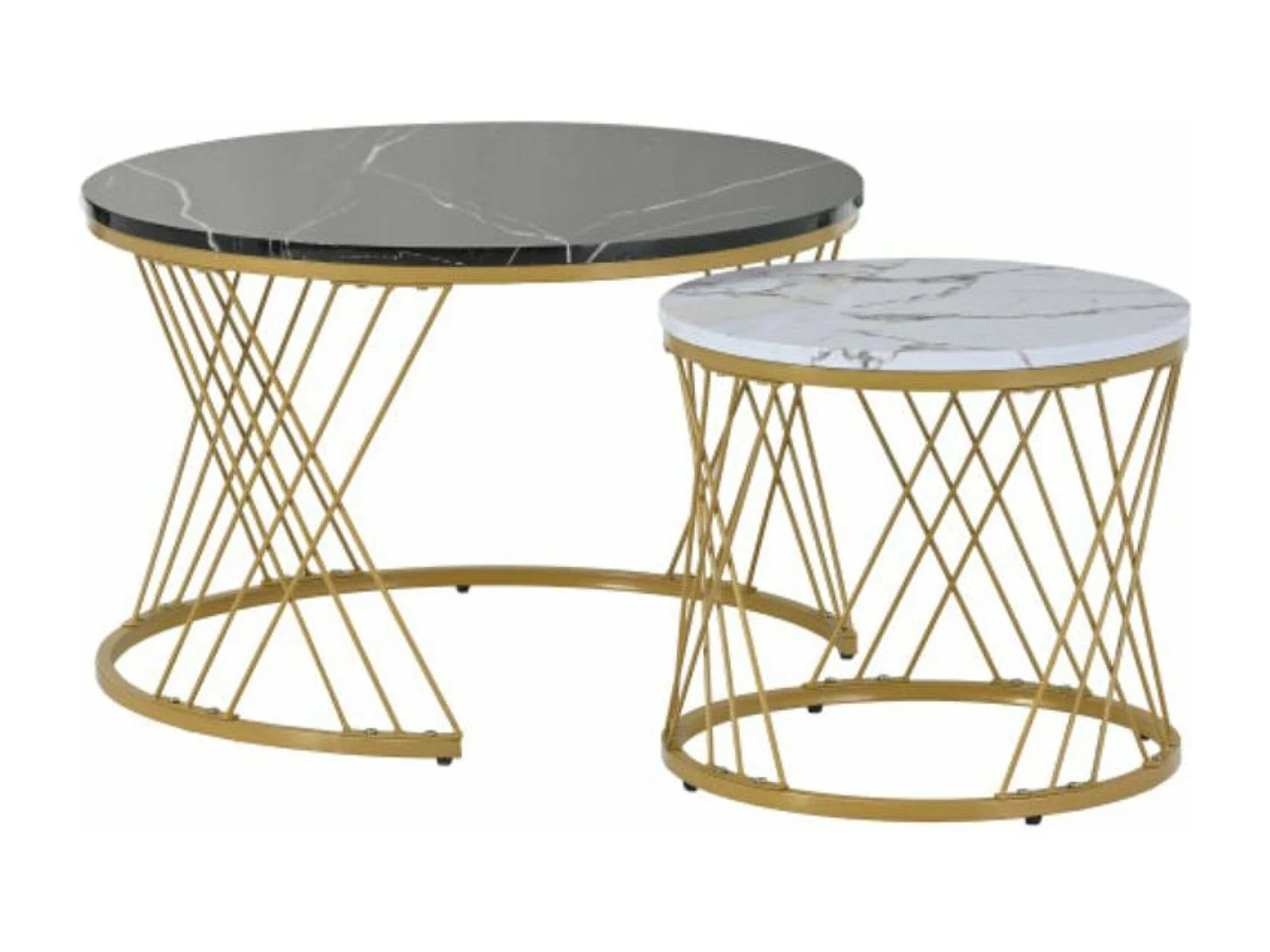 Tables de salon imbriquées modernes,dorées,d70 cm x h45 cm