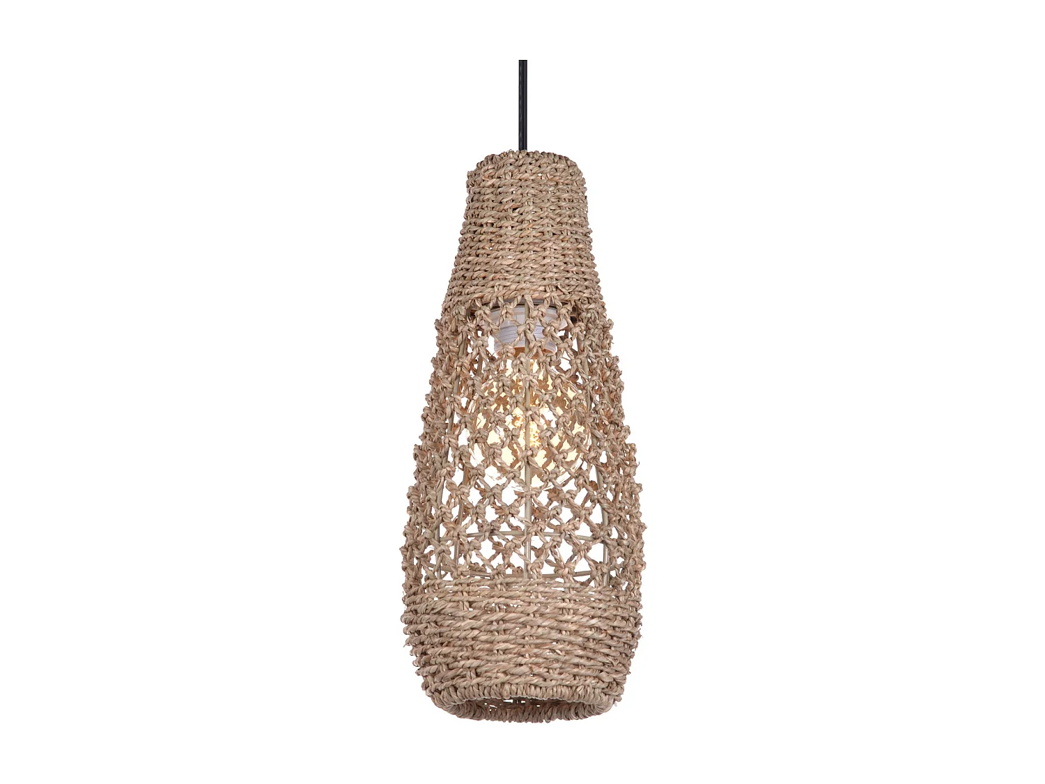 Arturesthome lampe pendante en rotin faite à la main lampe pendante en fibre naturelle de bohème plafonnier d15 x h35cm