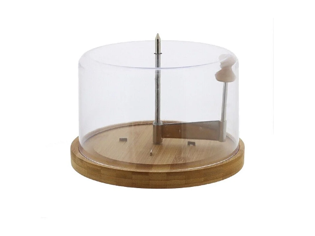 Fraiseur à fromage en bambou et cloche en plastique - Marron - D 22 cm