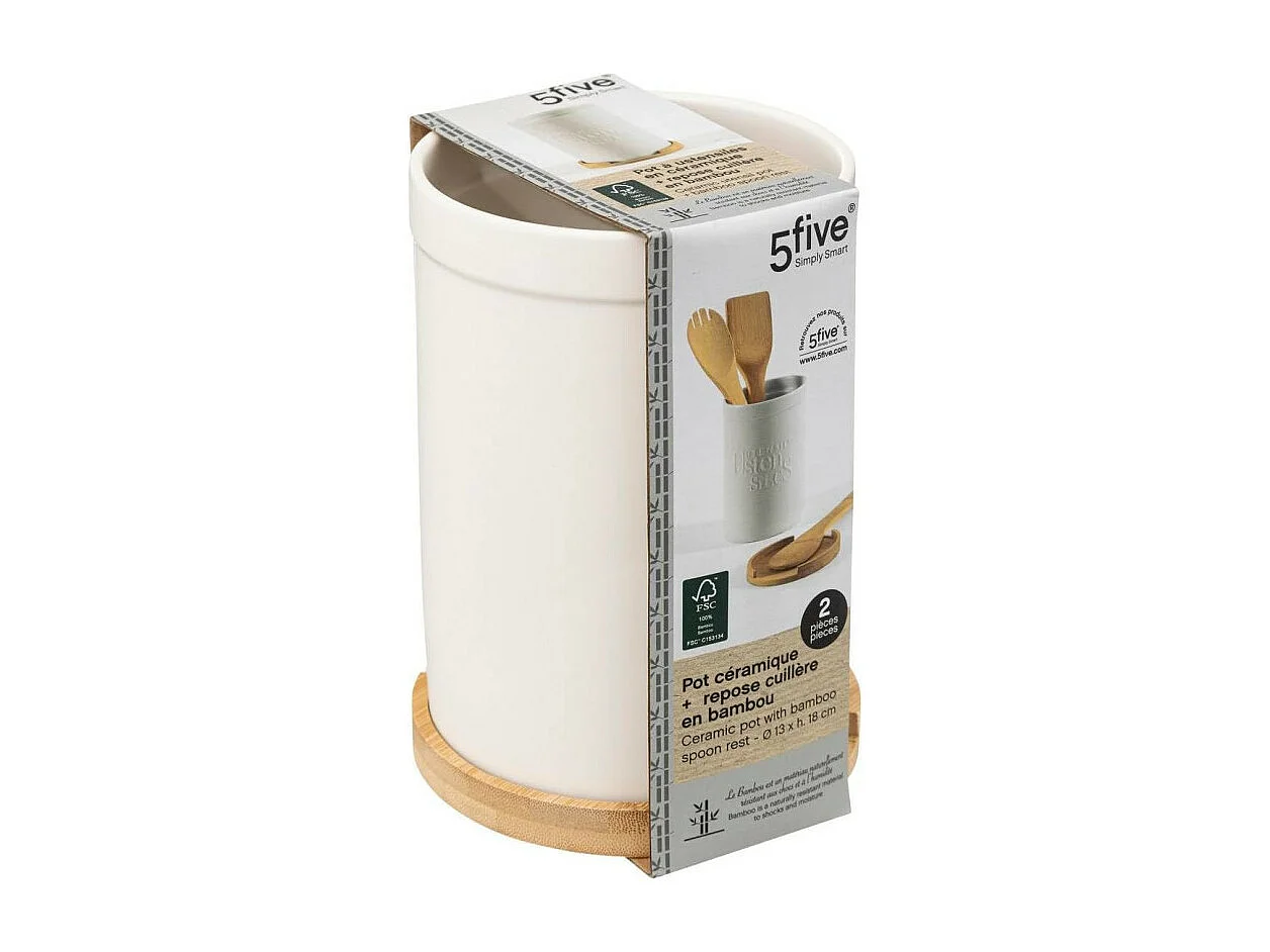 Pot à Ustensiles "Natureo" 18cm Blanc