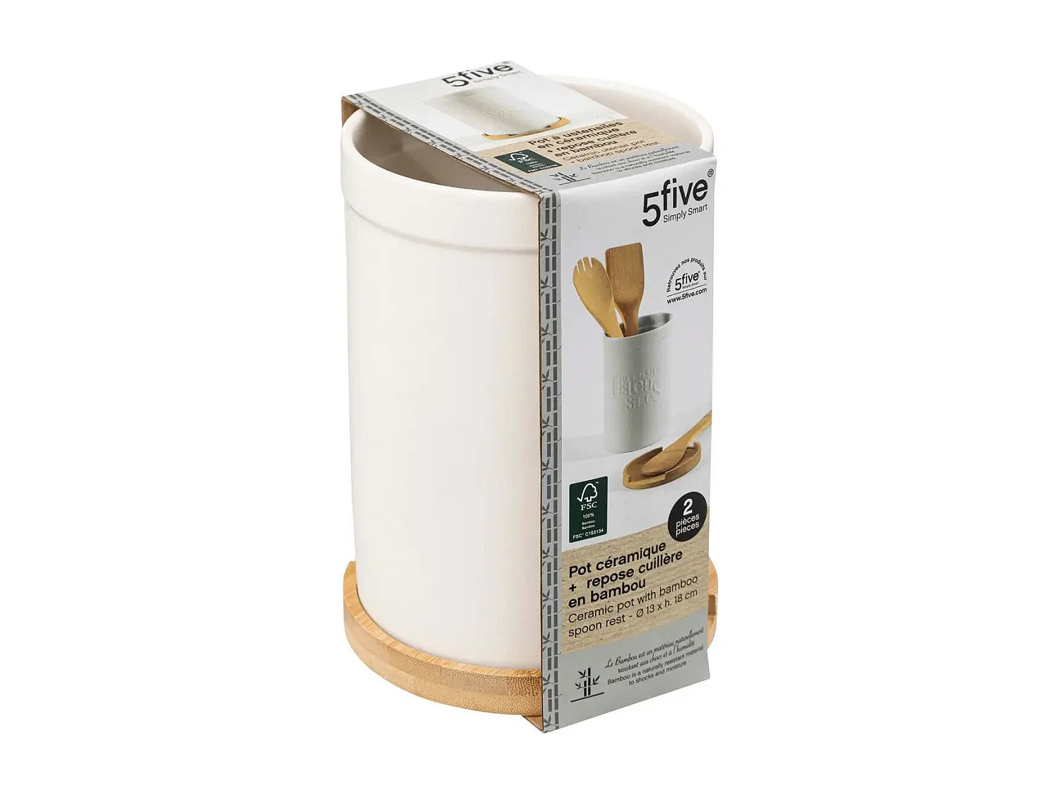 Pot à Ustensiles "Natureo" 18cm Blanc