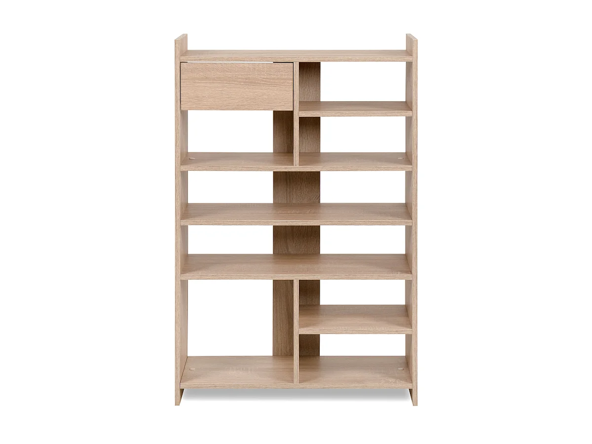 Armoire à chaussures 8 niches ouvertes et 1 tiroir H109 cm - MÜNSTER