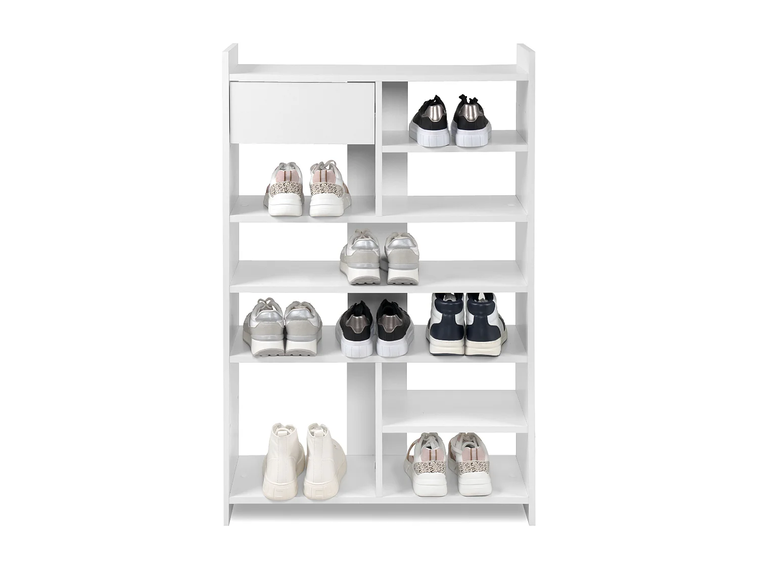 Armoire à chaussures 8 niches ouvertes et 1 tiroir H109 cm - MÜNSTER