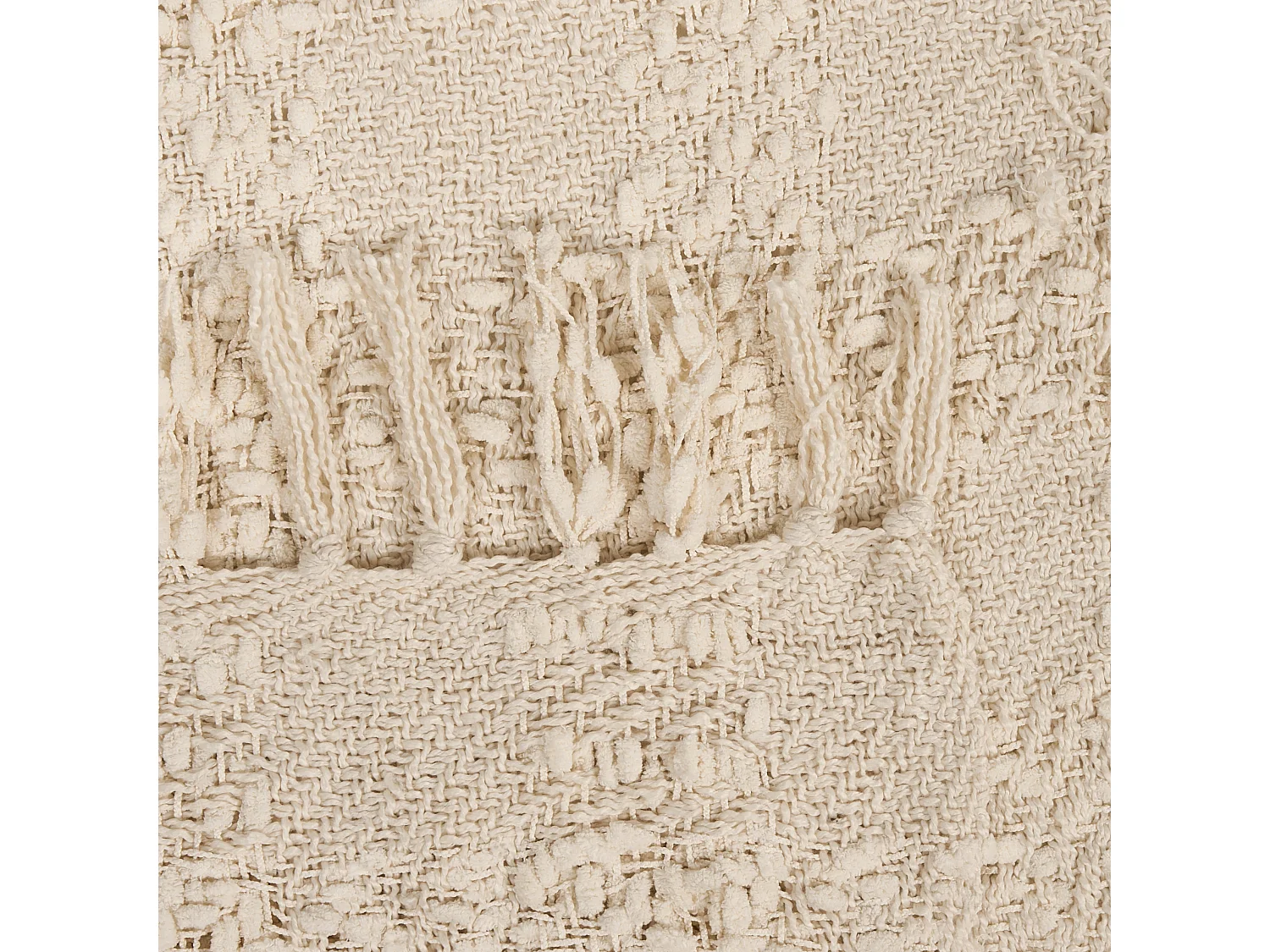 Couverture VELLA Coton 200 x 220 cm Blanc cassé