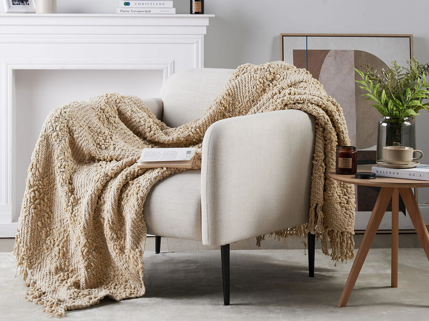 Couverture VELLA Coton 150 x 200 cm Beige