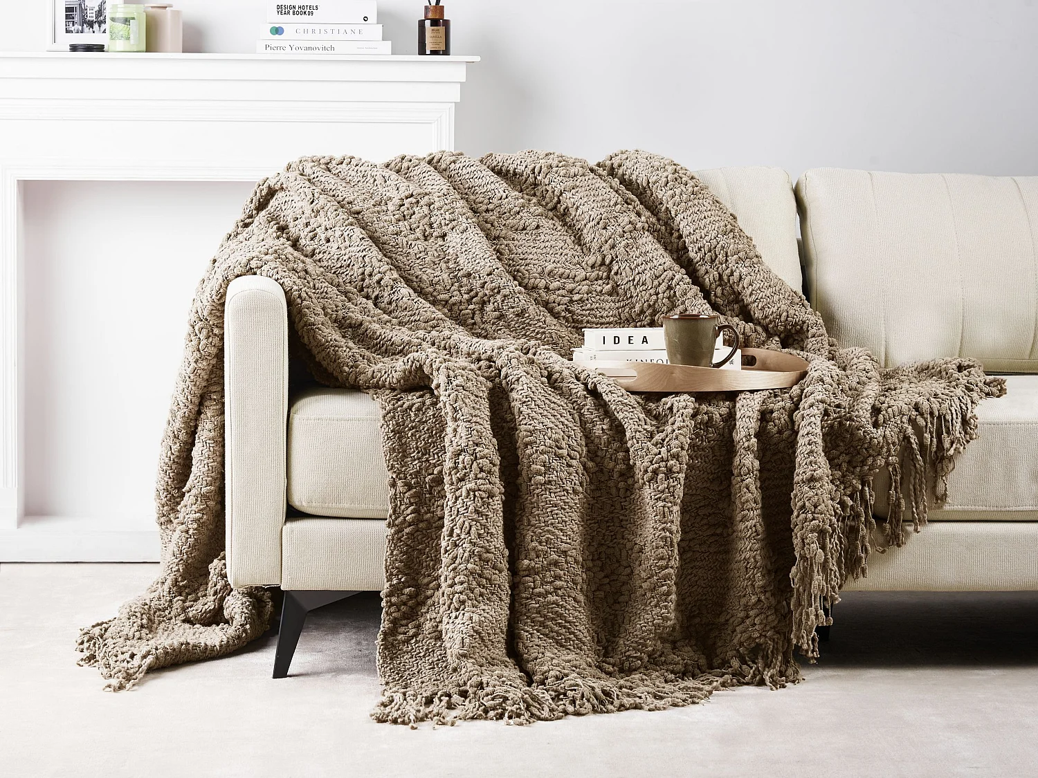 Coperta VELLA Cotone 220 x 240 cm Tortora